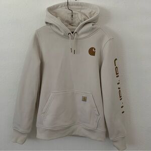cream/brown relaxed fit carhartt hoodie